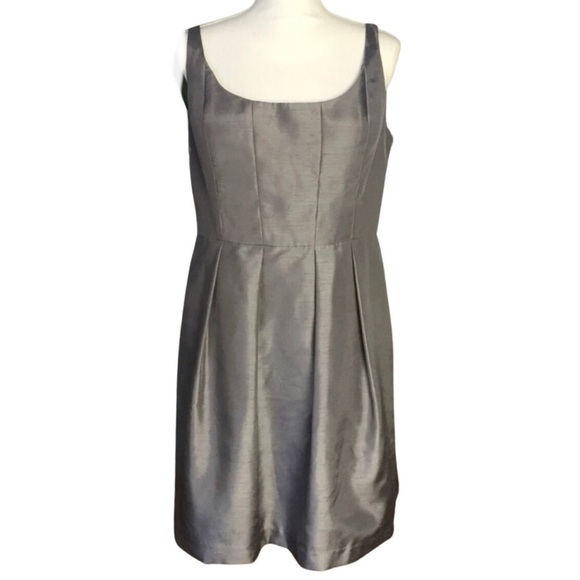 Jenny Yoo Collection Gray/Light Graphite Silk Shimmery Lined Dress Size 10 - Picture 1 of 15